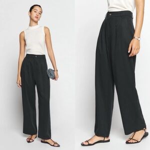 NWT Reformation Mason Cropped Pant in Black Size 6